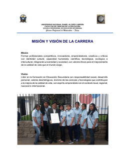 misión y visión de la carrera - Universidad Nacional Daniel Alcides
