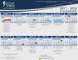 2017 - 2018 Calendar - Richland School District Two