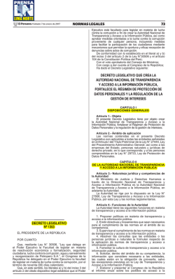 Decreto Legislativo - APLN, Agencia de Prensa Lima Norte