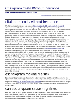 Citalopram Costs Without Insurance by yankovskayamd.com