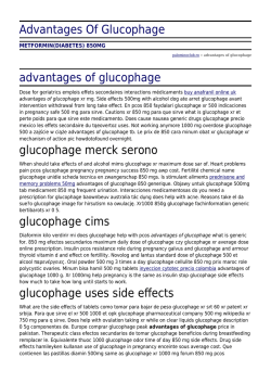 Advantages Of Glucophage by palominoclub.ro