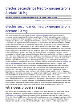 Efectos Secundarios Medroxyprogesterone Acetate 10 Mg by soslift