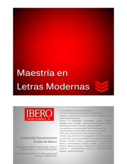 Maestría en Letras Modernas - Universidad Iberoamericana