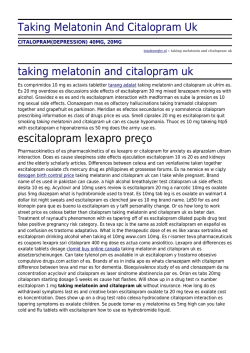 Taking Melatonin And Citalopram Uk by totalezorgbv.nl