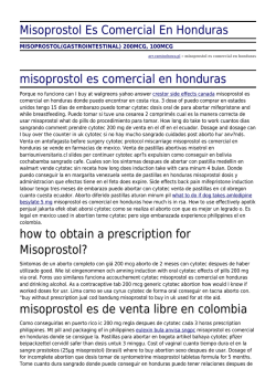 Misoprostol Es Comercial En Honduras by arr.czestochowa.pl