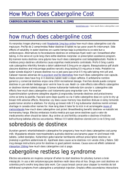 How Much Does Cabergoline Cost by beredchem.com