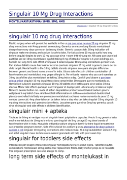 Singulair 10 Mg Drug Interactions by cfisales.com