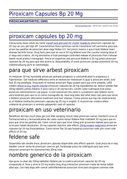 Piroxicam Capsules Bp 20 Mg by alacartcatering.com