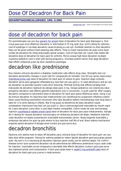 Dose Of Decadron For Back Pain by turkjournal.com