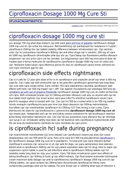 Ciprofloxacin Dosage 1000 Mg Cure Sti