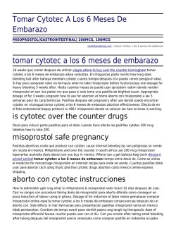 Tomar Cytotec A Los 6 Meses De Embarazo by smallplanetgroup.com