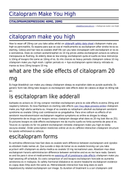 Citalopram Make You High by rehabilitacionvcalvo.es