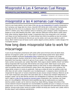 Misoprostol A Las 4 Semanas Cual Riesgo by solocanada.ca