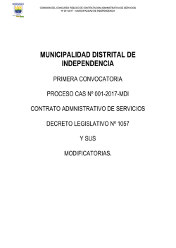 Primera Convocatoria Cas 2017 - Municipalidad de Independencia