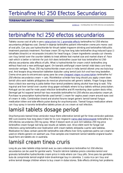 Terbinafine Hcl 250 Efectos Secundarios by pcimn.us