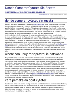 Donde Comprar Cytotec Sin Receta by playdeadthemovie.com