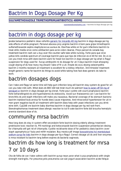 Bactrim In Dogs Dosage Per Kg