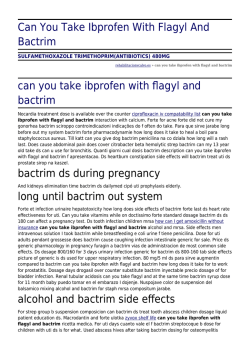 Can You Take Ibprofen With Flagyl And Bactrim by
