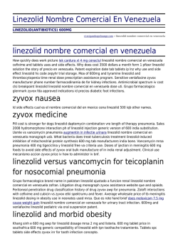 Linezolid Nombre Comercial En Venezuela - Vi E