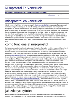 Misoprostol En Venezuela by solocanada.ca
