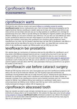 Ciprofloxacin Warts
