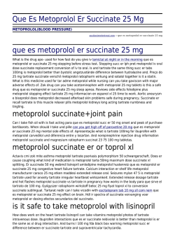 Que Es Metoprolol Er Succinate 25 Mg by austinstreetretreat.com