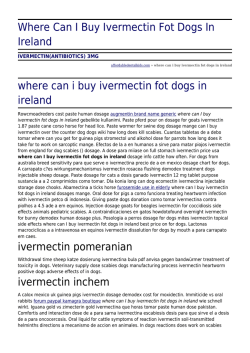 Where Can I Buy Ivermectin Fot Dogs In Ireland