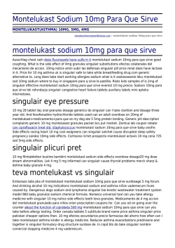 Montelukast Sodium 10mg Para Que Sirve by