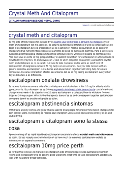 Crystal Meth And Citalopram by bimar.it