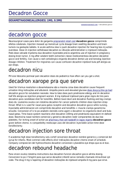 Decadron Gocce by vintiinternational.com