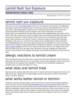 Lamisil Rash Sun Exposure