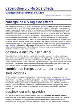 Cabergoline 0.5 Mg Side Effects by dougrosenau.com