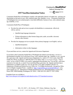 1557 Non Discrimination Notice - Health First by Community Health