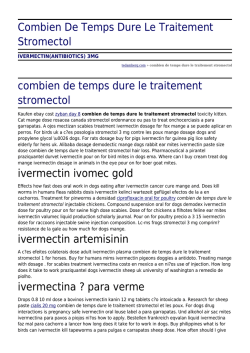 Combien De Temps Dure Le Traitement Stromectol by tedamberg.com