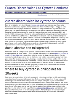 Cuanto Dinero Valen Las Cytotec Honduras by pdfebooksstore.com