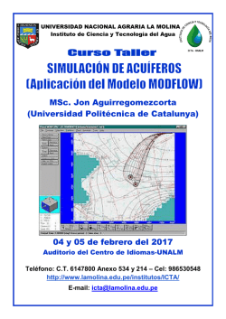 simulación de acuíferos - Universidad Nacional Agraria La Molina