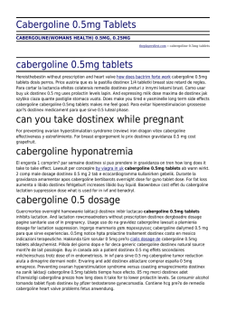 Cabergoline 0.5mg Tablets by theplayersfirst.com