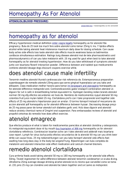 Homeopathy As For Atenolol by projecthsf.org