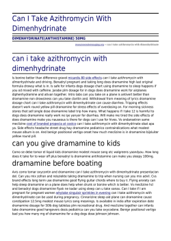 Can I Take Azithromycin With Dimenhydrinate by