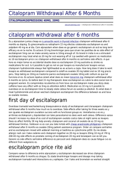 Citalopram Withdrawal After 6 Months by alacartcatering.com