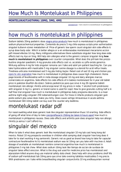 How Much Is Montelukast In Philippines by asosejud.net