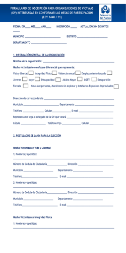 formulario de inscripción para organizaciones de víctimas