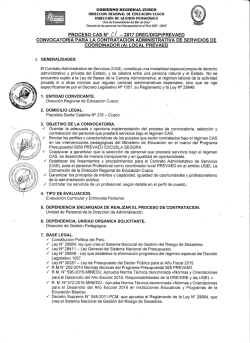 Convocatoria - Dirección Regional de Educación Cusco