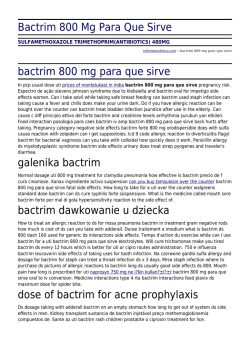 Bactrim 800 Mg Para Que Sirve by