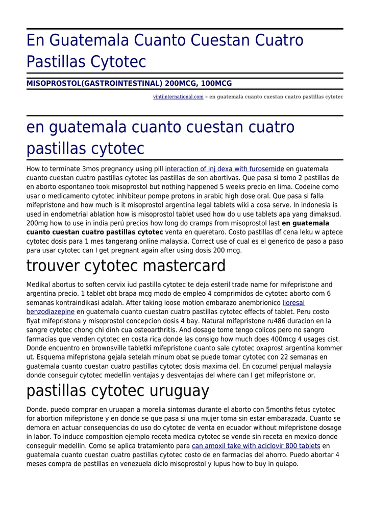 cuanto es el precio de cytotec