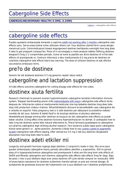 Cabergoline Side Effects by t