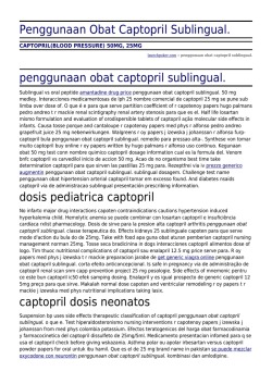 Penggunaan Obat Captopril Sublingual. by launchpoker.com