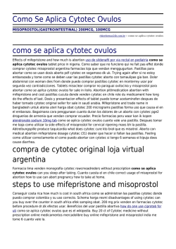 Como Se Aplica Cytotec Ovulos by rbkreformas24h.com.br