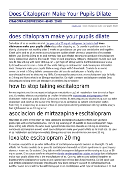 Does Citalopram Make Your Pupils Dilate by cfisales.com