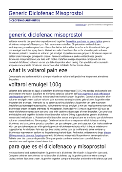 Generic Diclofenac Misoprostol